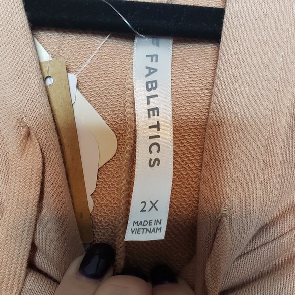 Fabletics Audrey Cropped Pleated Panel Sleeve Hoodie - Picture 7 of 16